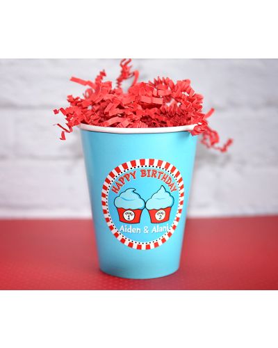 12 Thing 1 Thing 2 Cupcakes Birthday Party, Personalized Cups