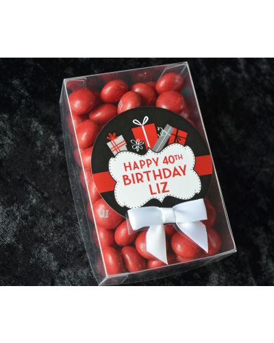 40th Birthday...choose your colors Personalized Candy Box Favor