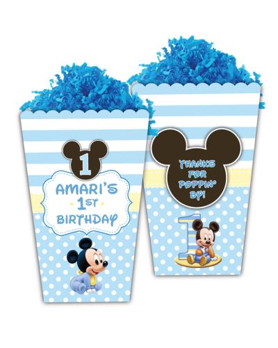 Baby Mickey Mouse First Birthday Large Popcorn Box