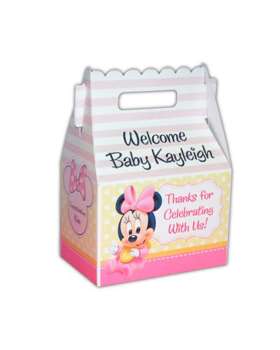 Baby Minnie Mouse First Birthday Gable Favor Box