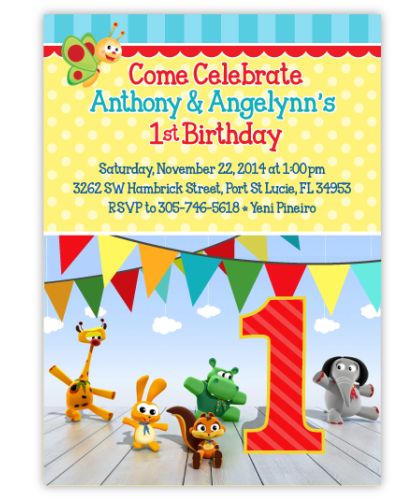 Baby TV Birthday Party Invitation, 16 count