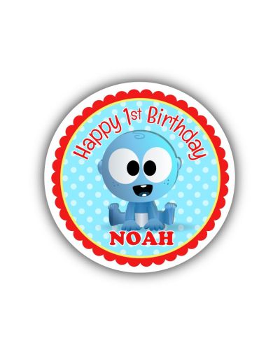 BabyFirst Baby Goo Goo Party Personalized 2.25" Stickers