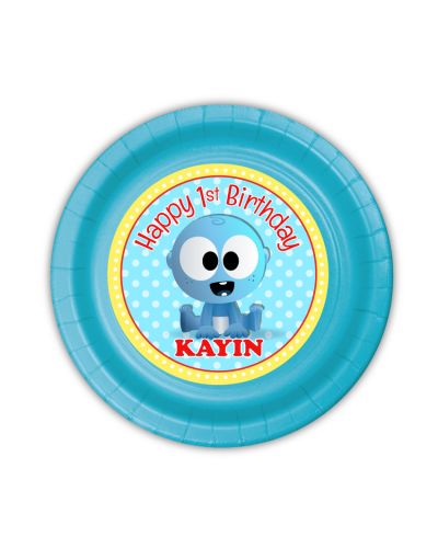 BabyFirst Baby Goo Goo Party Personalized Plates, 7inch, 12 count