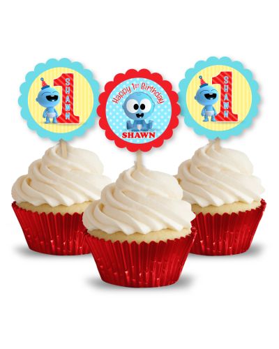 BabyFirst Baby Goo Goo Party Personalized Cupcake Toppers