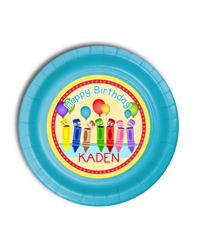 BabyFirst ColorCrew Party Personalized Plates, 7inch, 12 count