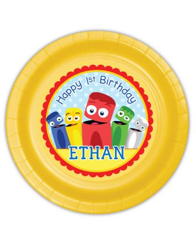 BabyFirst ColorCrew Personalized Party Plates, 9 inch, 12 count