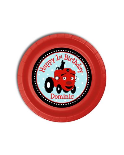 Tec the Tractor Party Personalized Plates, 7 inch, 12 count
