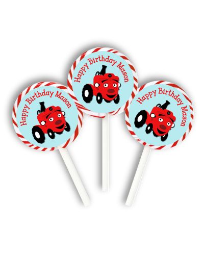 Tec the Tractor Party Personalized Lollipop Favors