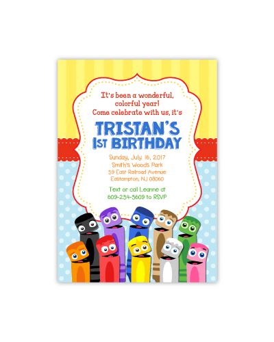 BabyFirstTV ColorCrew Birthday Party Invitation, 16 count