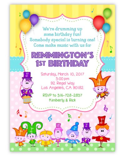 BabyFirstTV Notekins Birthday Invitation for Girls