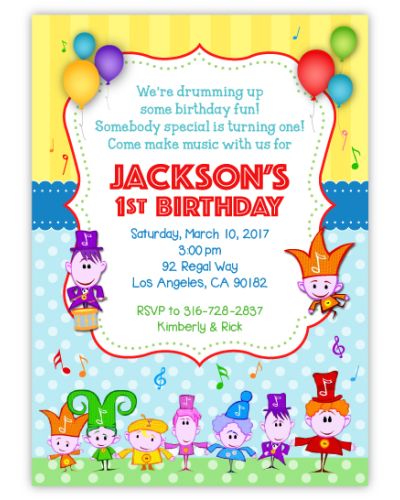 BabyFirstTV Notekins Birthday Party Invitation