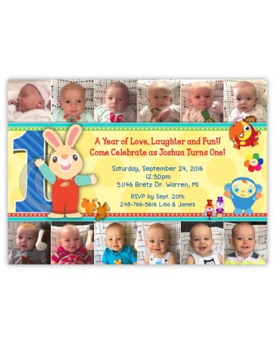 BabyFirstTV TV Favorites Birthday Party YEAR IN PHOTOS Invitation, 16 count
