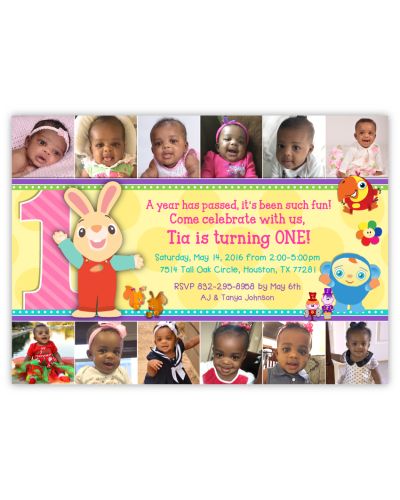 BabyFirstTV TV Favorites Birthday Party YEAR IN PHOTOS Invitation For Girls, 16 count