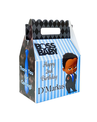 Boss Baby African American Boy Birthday Party Favor Gable Box