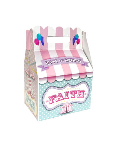 Circus Carnival Multi-Color Pastels Birthday Party Favor Gable Box