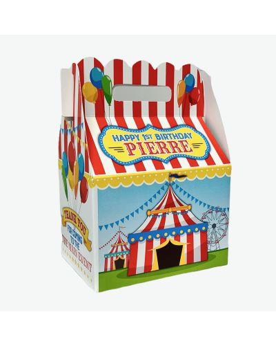 Circus Carnival Red, Yellow, Blue Party Favor Box