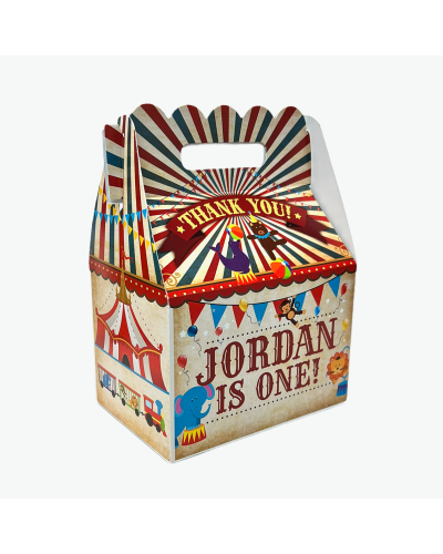 Circus Carnival Vintage Birthday Party Favor Gable Box