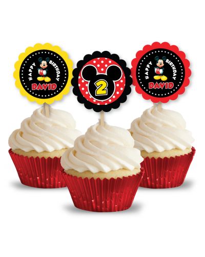 Classic Mickey Mouse Party Cupcake Picks/Toppers