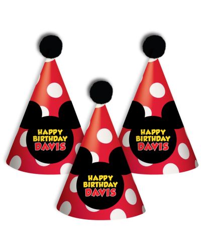 Classic Mickey Mouse Personalized Guest Party Hats