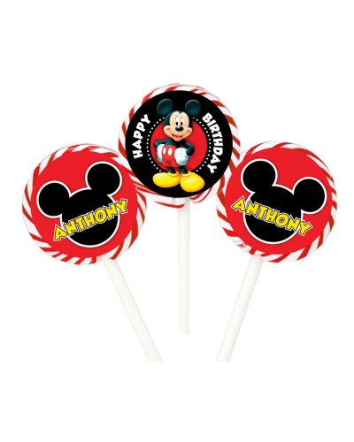 Classic Mickey Mouse Personalized Lollipop Favors