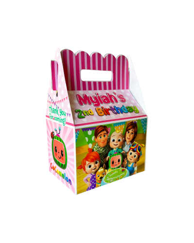 Cocomelon Birthday Party Favor Gable Box Pink Box