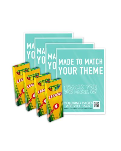 Custom Theme Request Coloring Sheets Favor Packs, 4count