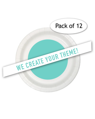 Custom Printed Personalized Party Plates, Choose Your Theme, Dessert Size, 12 count