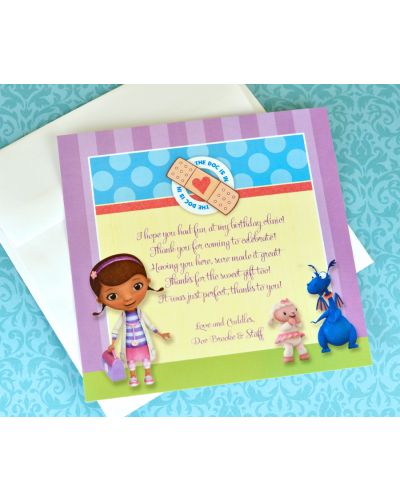 Doc McStuffins Easy Peasy Preprinted Square Thank You Notes