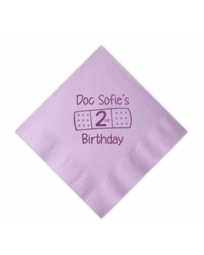 Doc McStuffins Personalized Beverage Napkins for Birthday Party, Color Napkin