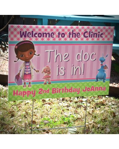 Doc McStuffins "The Doc Is In" Personalized Birthday Party Yard Sign