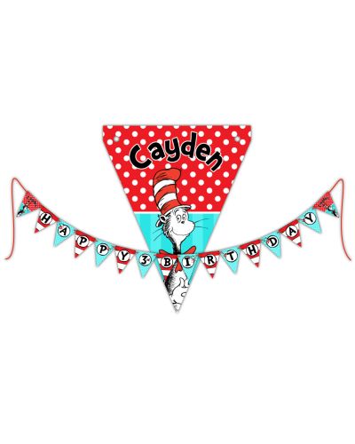 Cat in the Hat Personalized Party Ribbon Banner