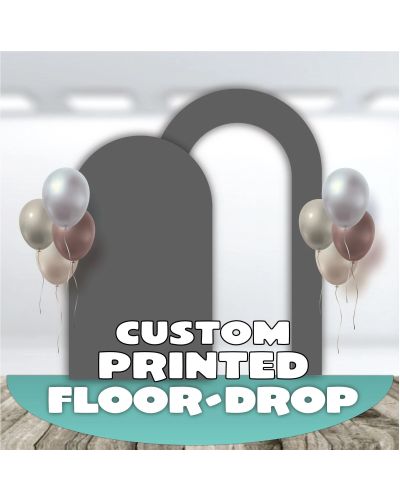 The perfect floor covering to complete your beautiful backdrop event feature. 72" by 36" half circle vinyl "floor-drop." See separate listing for larger option for extra large feature areas. Provide detailed description of what you want printed.