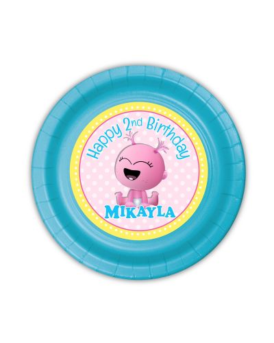 BabyFirst Baby Gaa Gaa Party Personalized Plates, 7inch, 12 count