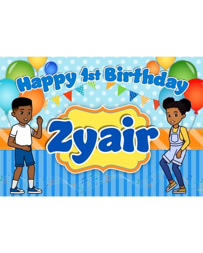 Gracie’s Corner Birthday Party Heavy Vinyl Photo Backdrop, Birthday Boy, African American boy party decor, banner