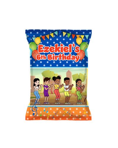 Gracie’s Corner party supplies, exclusive, African American boy, Party chips bags, Custom party supplies, Personalized party decorations, Unique party favors, African American Themed party supplies, High-quality party products, Customized event accessorie