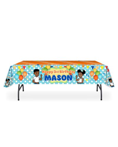 Gracie's Corner Birthday Party Table Cover, African American Boy Party, Personalized tablecloth, table cover for party, Custom party supplies, Personalized party decorations, party supplies, High-quality party products, Customized party decor