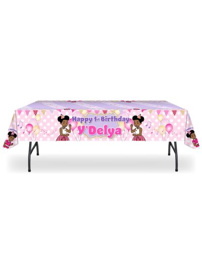 Gracie's Corner Birthday Party Table cover tablecloth, Personalized, custom vinyl table cover for party, Custom party supplies, Personalized party decorations, Unique party favors, African American Themed party supplies, High-quality party products, Custo