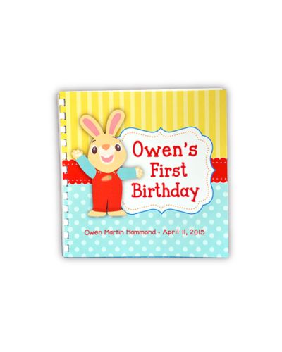 Harry the Bunny First Birthday Memory Book & Guestbook
