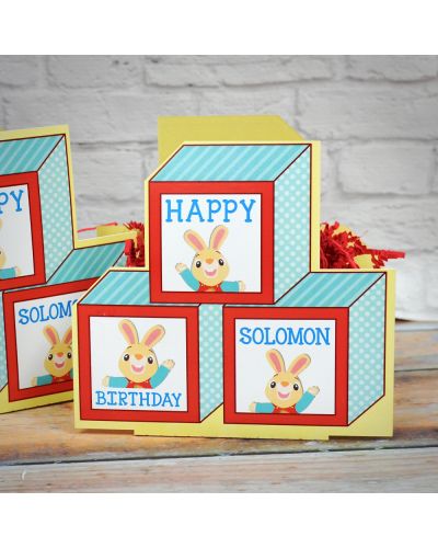 Harry the Bunny Party Pair of Personalized Mini Table Decorations