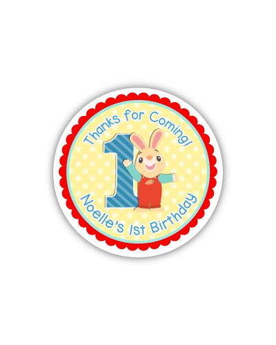 Harry the Bunny Party Personalized 3" Stickers