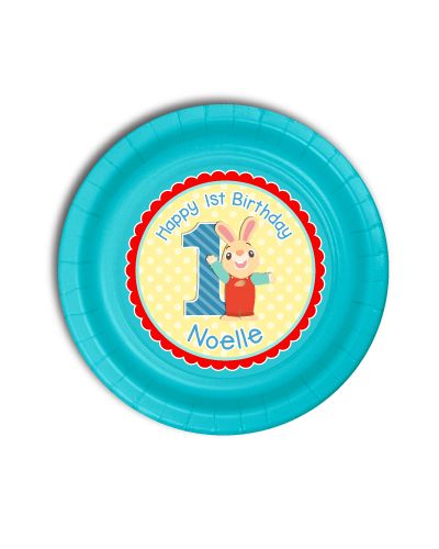 Harry the Bunny Party Personalized Plates, 7inch, 12 count