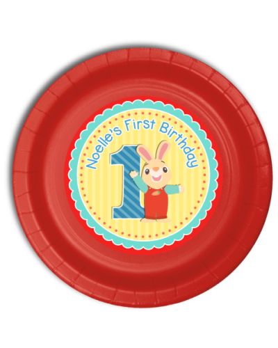Harry the Bunny Personalized Party Plates, 9inch, 12 count