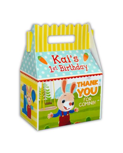 Harry the Bunny Party Personalized Gable Favor Box