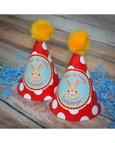 Harry the Bunny Party Personalized Party Hats