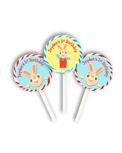 Harry the Bunny Party Personalized Lollipop Favors