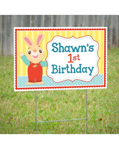 Harry the Bunny Personalized Party Yard Sign