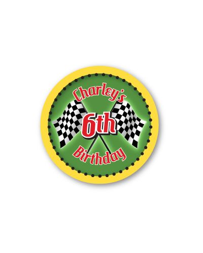 Hot Wheels Race Car Party Personalized 3" Stickers