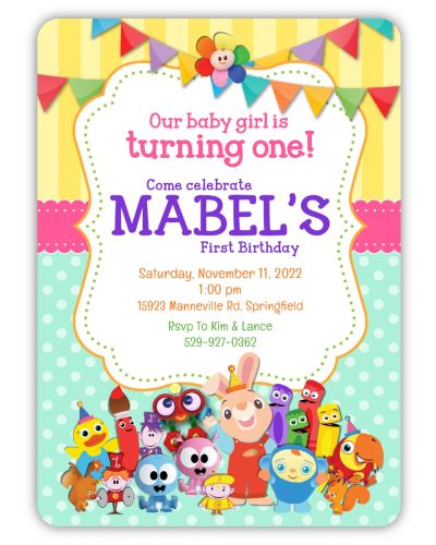 BabyFirst TV Favorites Vertical Birthday Party Invitation, 16 count