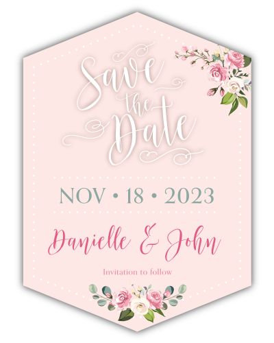Sage green, Emerald Green, wedding invitation, wedding save the date card, Floral Hexagon Invitation Card, unique shape, on sale
