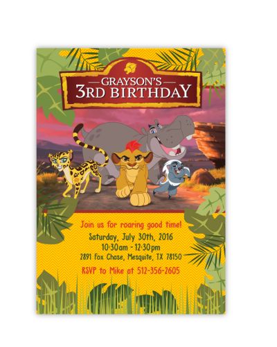 Lion Guard Birthday Invitation